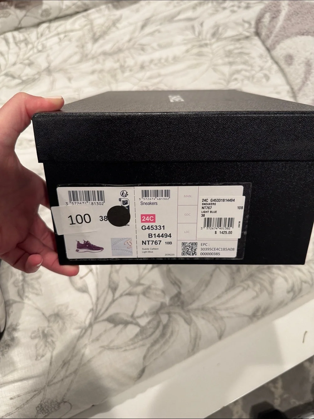 Authentic CHANEL Light Blue sneakers